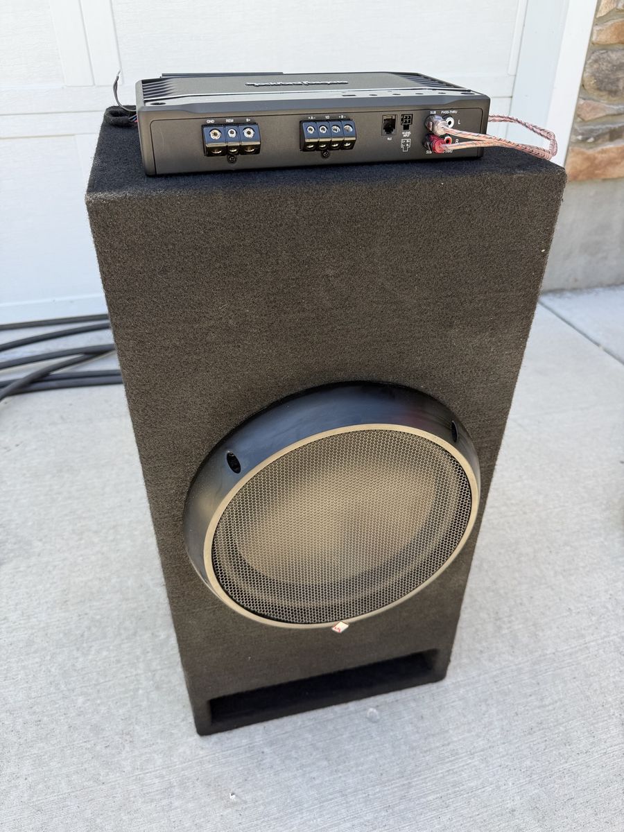 Rockford Fosgate T1D2 Subwoofer Full Setup w Amp & LC2 Output Converter