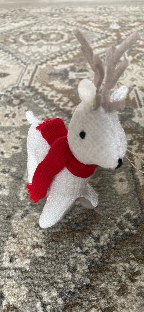 Retro Fabric Reindeer Christmas Ornament
