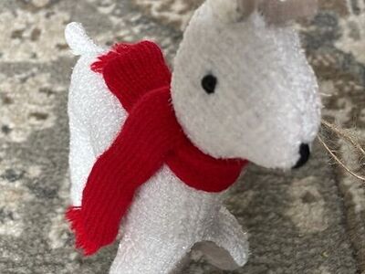 Retro Fabric Reindeer Christmas Ornament