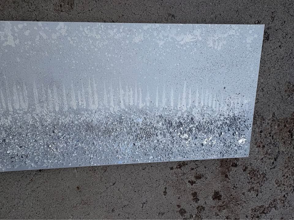 Large Rectangular Silver Glitter glam textured Glitz Abstract Canvas Art Home Decor $80 in Draper