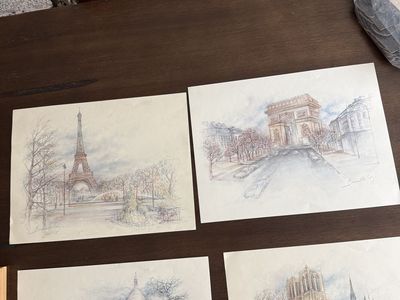 4 Paris Landmark Art Prints- Bernadette Voz