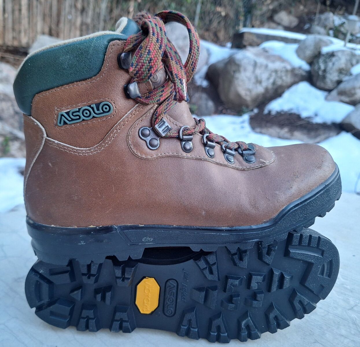 Nice Womens Asolo Brown Leather Hiking Boots Sz-7