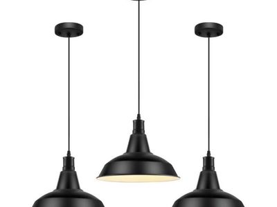 New-3 pack black modern pendant lights
