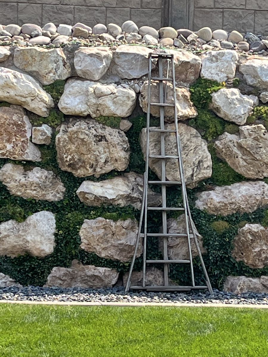 9 Foot Antique Wood Orchard Ladder - A-Frame Style, Rustic Decor Piece, Multi-purpose