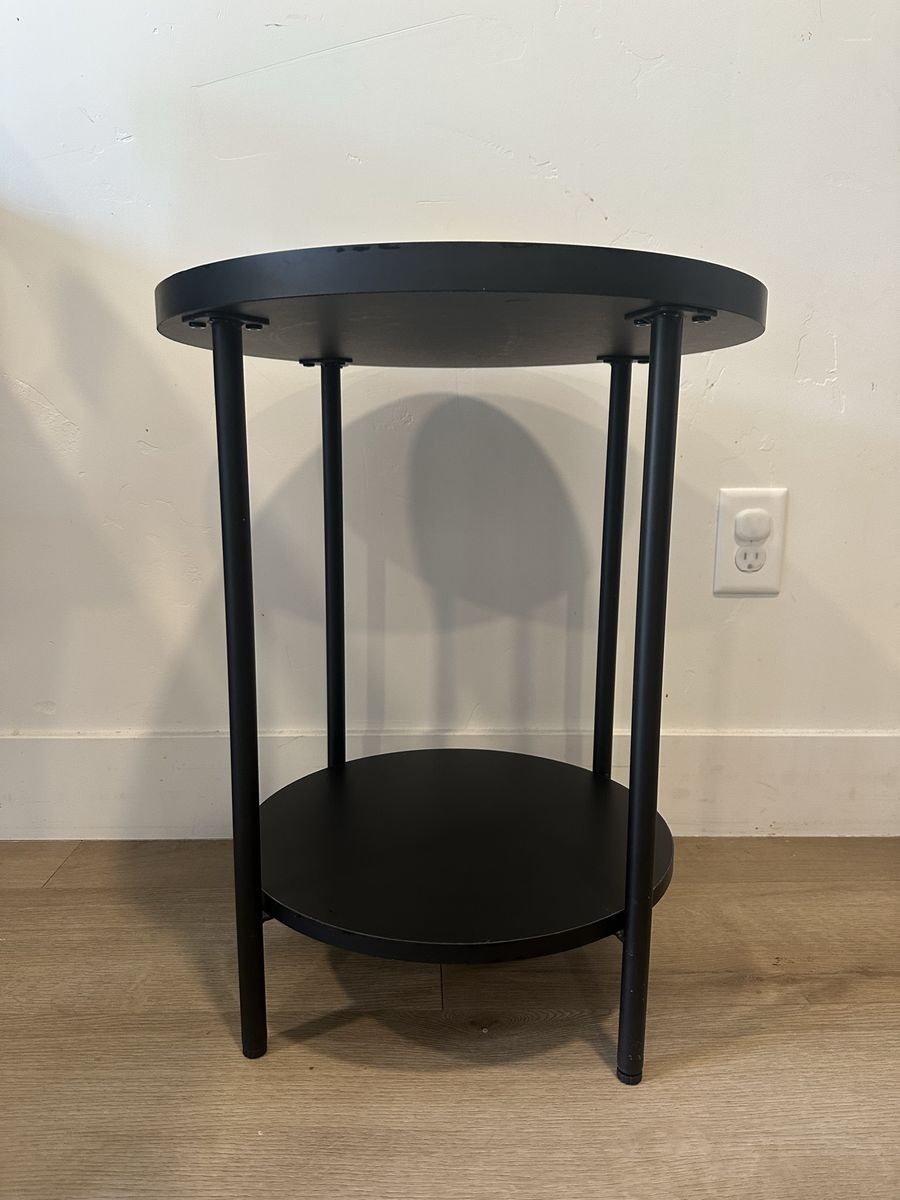 LIKE NEW Round Side Table - Black