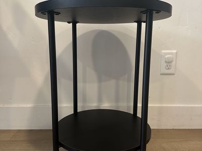 LIKE NEW Round Side Table - Black