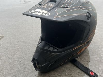 GMAX Off-Road Dirt Bike Helmet Black Orange DOT Certified