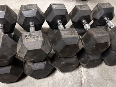 Wasatch Fitness Commercial Rubber Hex Dumbbell Set 40-60LB