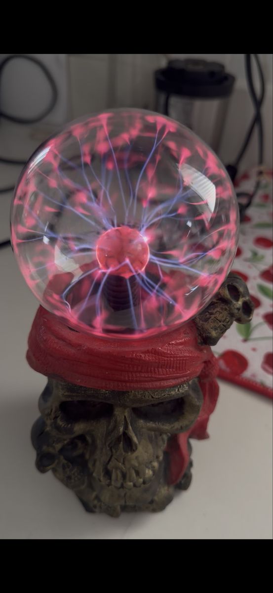 Pirate Skull Base Plasma Ball Lamp - Unique Decorative Light