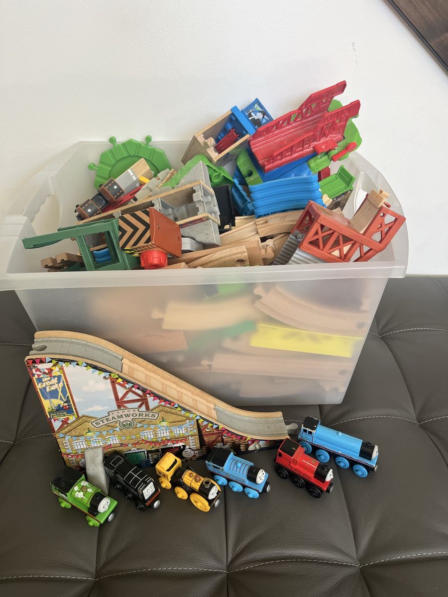 Huge Thomas & Friends Wooden Railway Set - Engines, Tracks, Bridges, & Steamworks Ramp