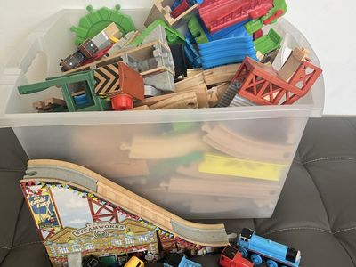 Huge Thomas & Friends Wooden Railway Set - Engines, Tracks, Bridges, & Steamworks Ramp