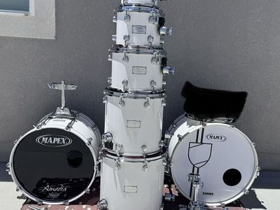 7 Pc Mapex Saturn 3 Drum Set, one owner