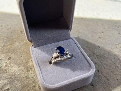 Sapphire And diamond wedding ring