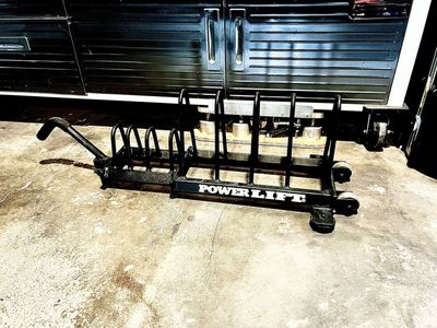 POWER LIFT Weight Plate Storage Rack with Wheels - Excellent Condition