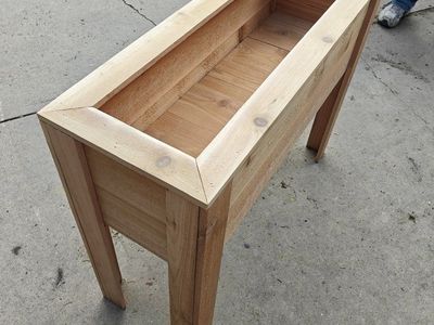 Handmade raised cedar Planter Box - 37 L x 13 W x 29 H