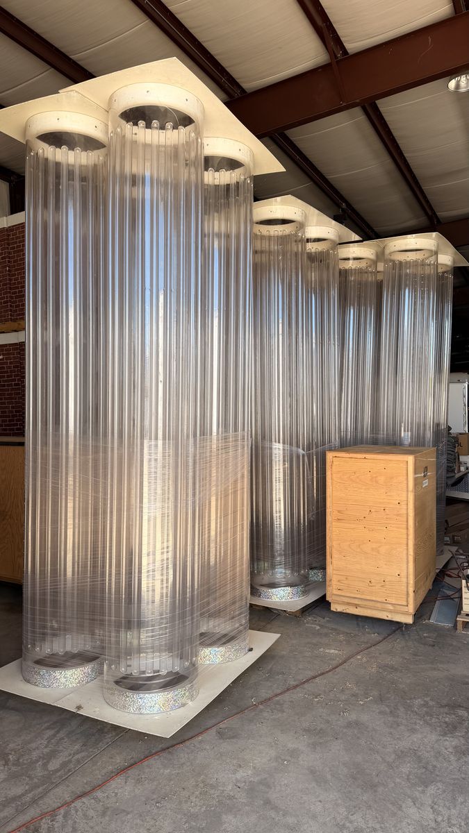 16 clear acrylic stage columns - fluted 11'3" (8 pair @$500/pair)