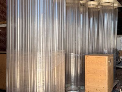 16 clear acrylic stage columns - fluted 11'3" (8 pair @$500/pair)