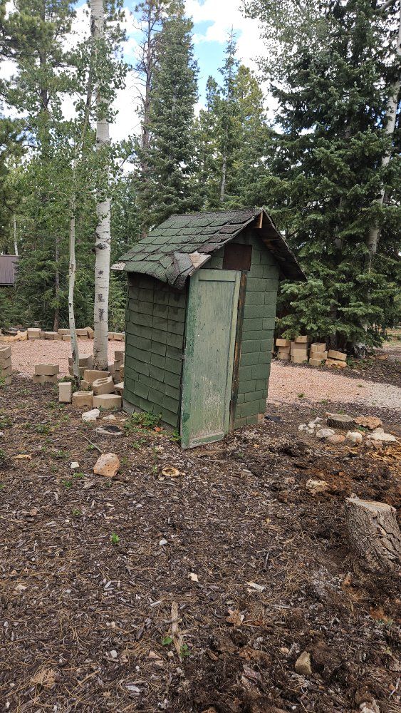 Rustic Green Wooden Shed / Outhouse