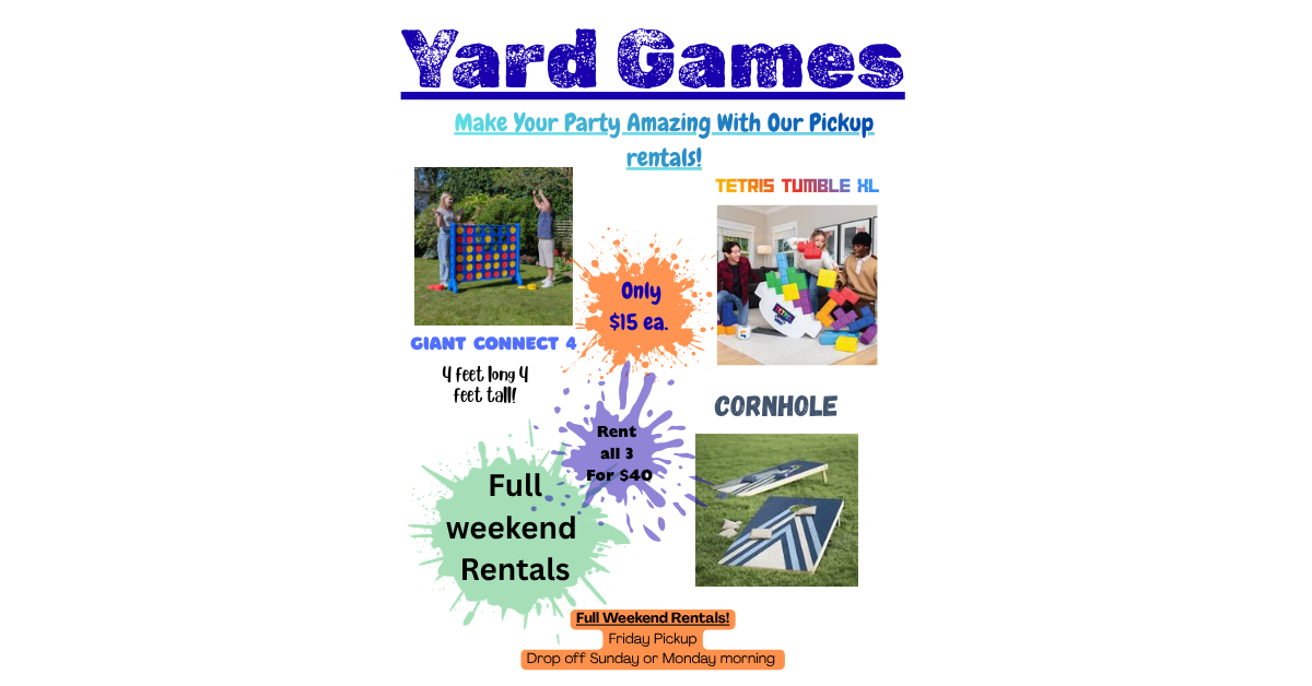 Yard Games/ Party Rentals for rent