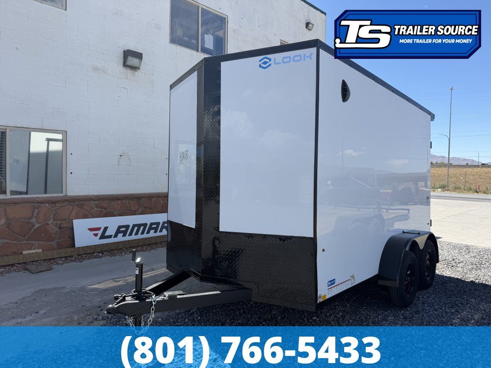 7x12 Look ST DLX Enclosed Cargo Trailer - 7'0" Interior - 7K GVWR - .080 PolyCor, Black Out Package, Rear Spoiler w/ Load Lights