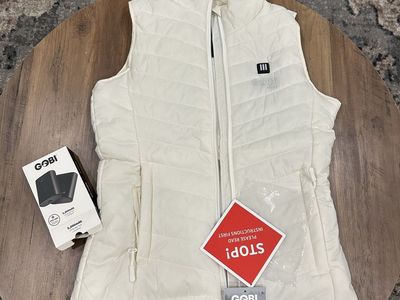 Gobi Heat Dune Women's Heated Vest - White, XS, with 5,000mAh Battery Pack, New with Tags