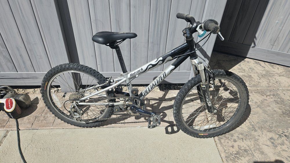 Specialized Hotrock 20" Kids Mountain Bike - Full Suspension, Silver/Black