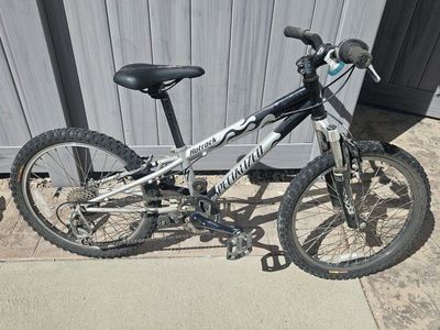Specialized Hotrock 20" Kids Mountain Bike - Full Suspension, Silver/Black