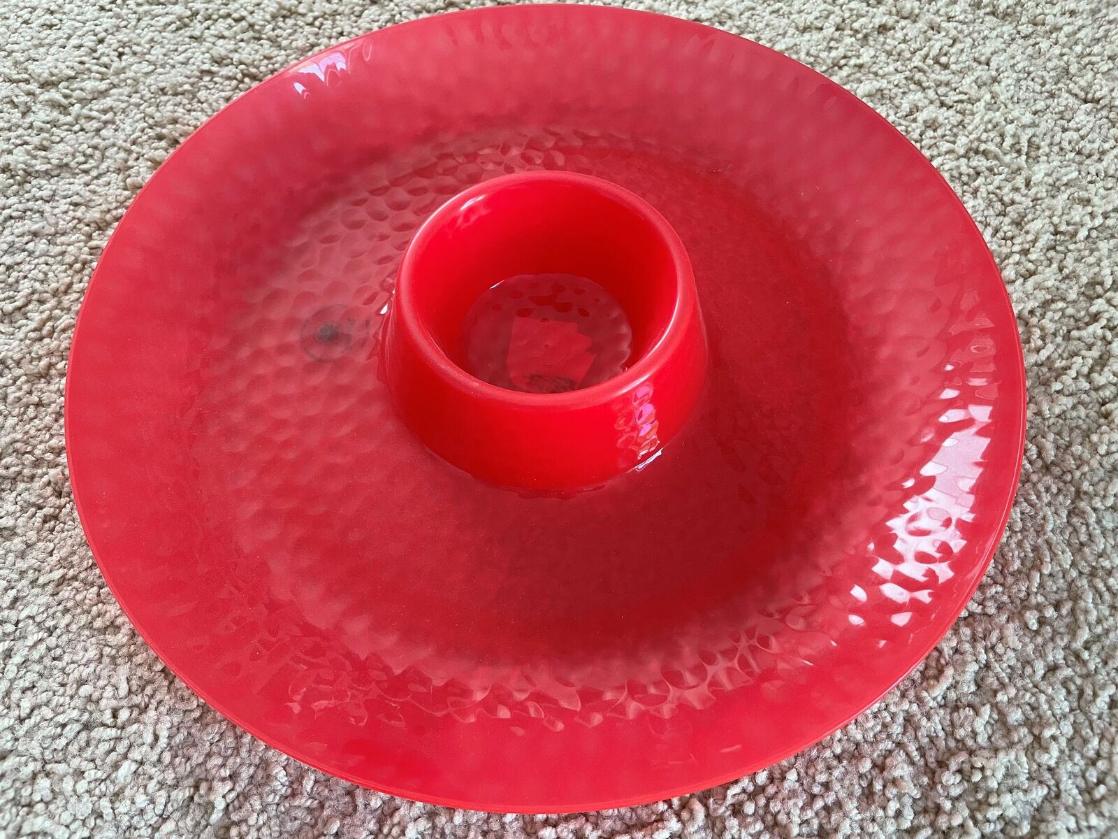 Festive Red Chip & Dip, Appetizer Server Tray Platter