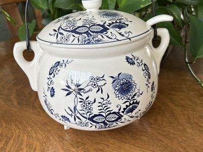 Blue Onion Soup Tureen