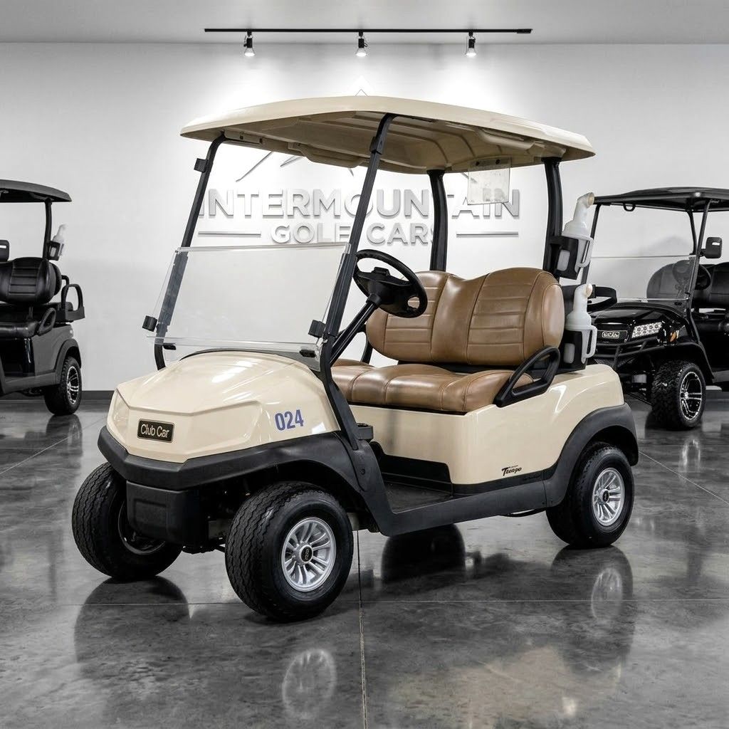Beautiful 2020 Beige Lithium Club Car TEMPO Golf Cart