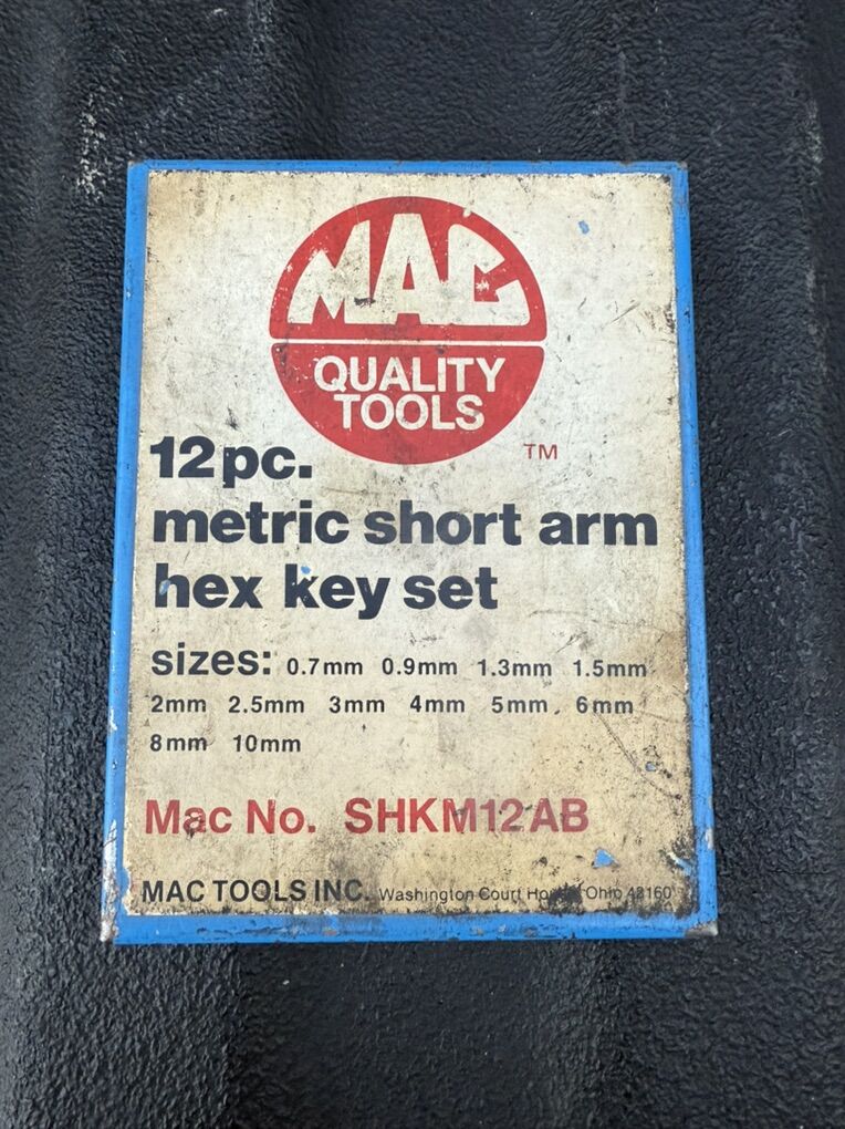 MAC Tools 12pc Metric Hex Key Set SHKM12AB
