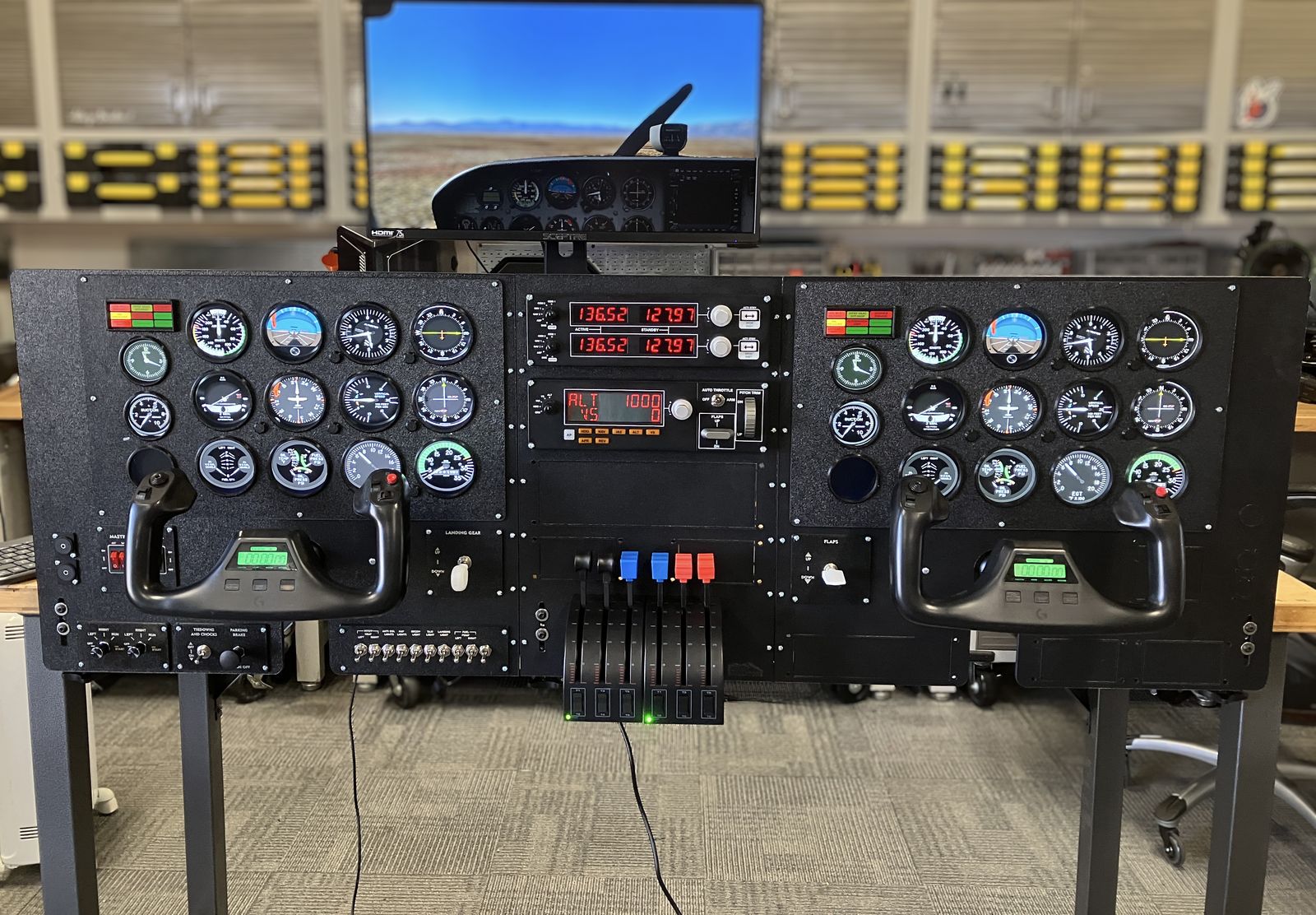 Professional Dual-Seat Flight Trainer Simulator - Complete Instructor/Student Platform - $2,400