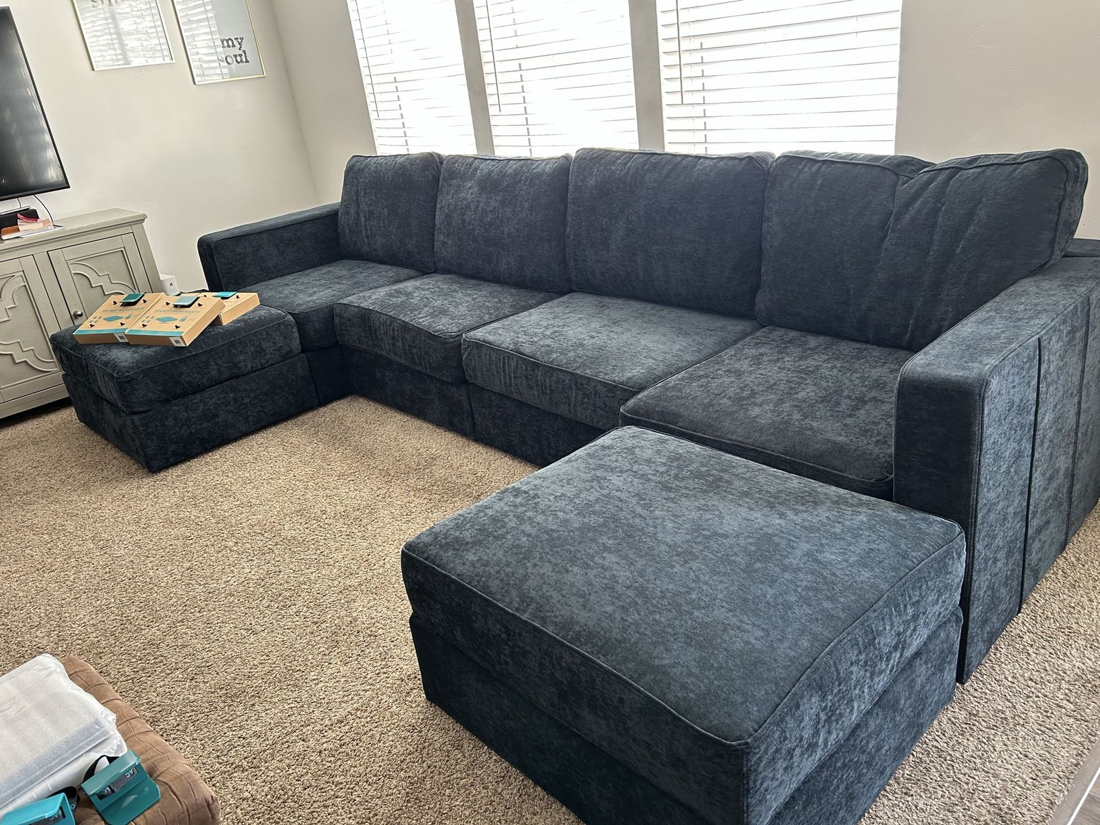 Double Chaise LoveSac Sactional in Midnight Navy