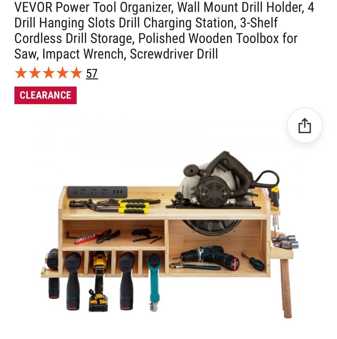 Power Tool Organizer, Wall Mount Drill Holder