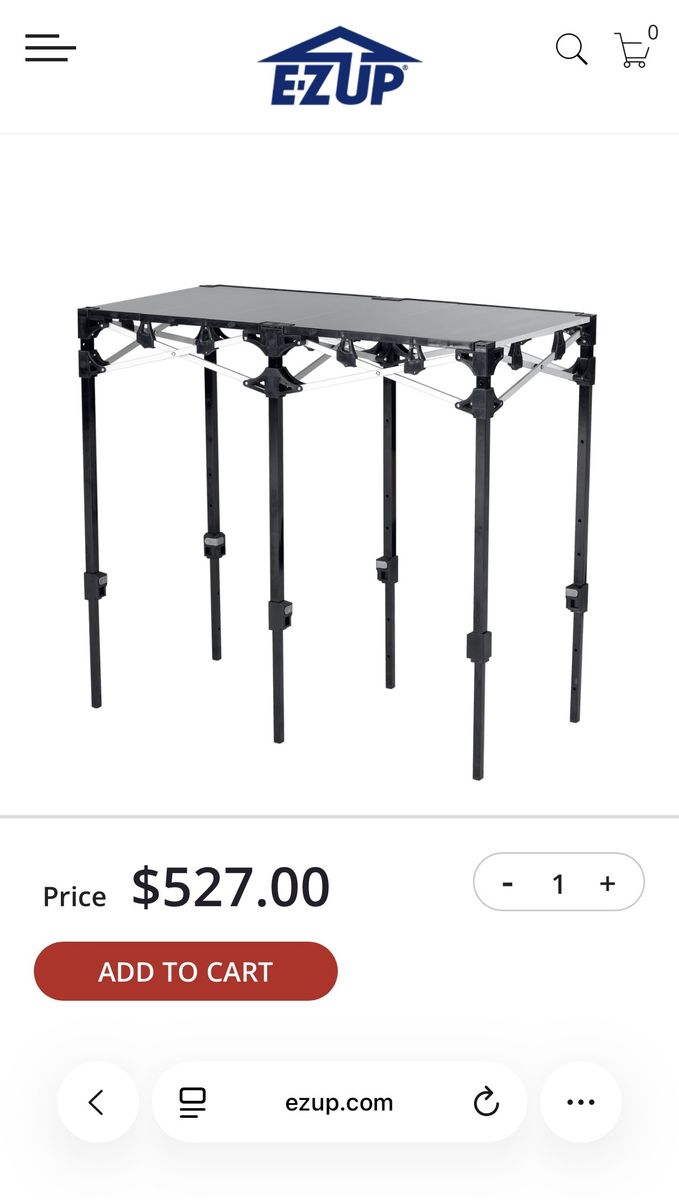 E-Z Up Instant Table System 2'X4'