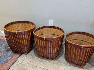 Mid century modern vintage nesting baskets