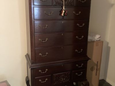 Solid Wood Mahogany Highboy