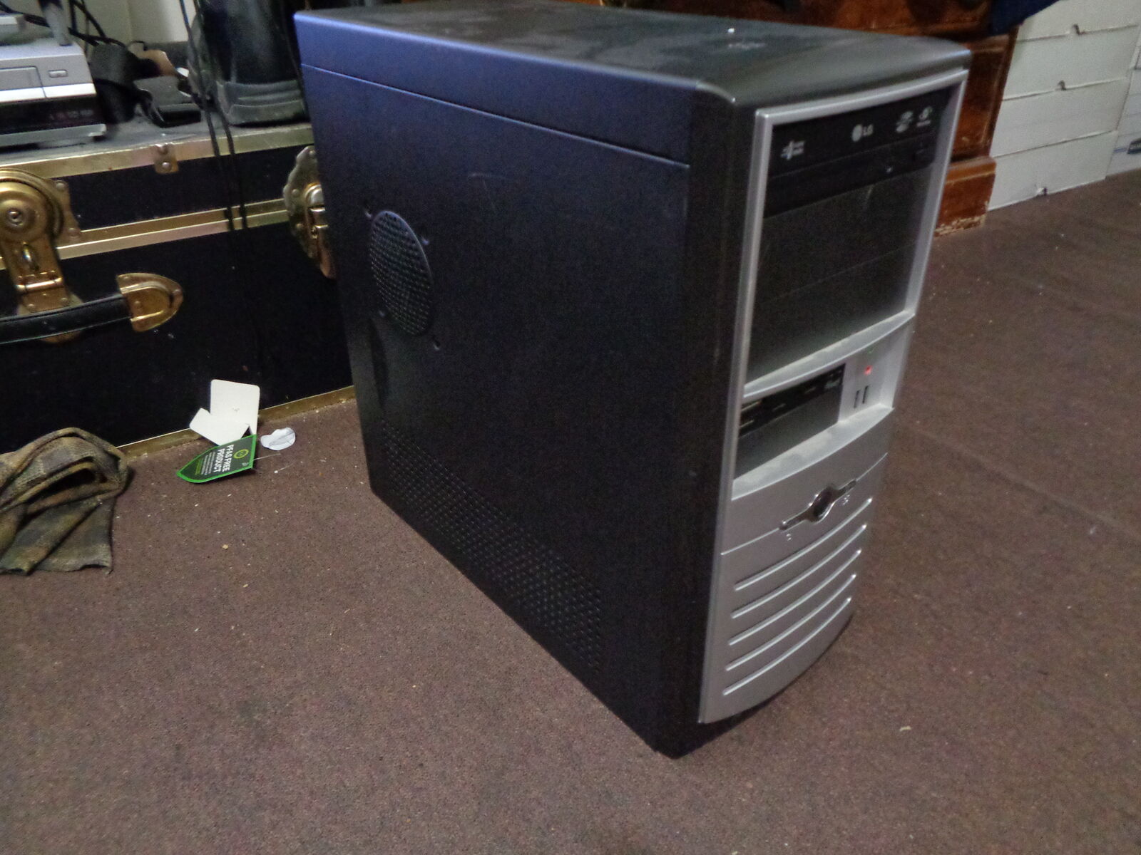 Basic Mid-tower Computer Case. Black & Silver W/PSU and more.