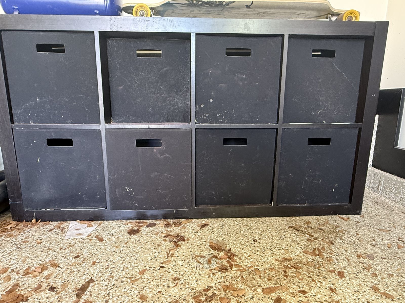 IKEA 8-Cube Storage Shelf with Bins – Black