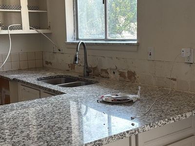Used Granite Countertops - White/Gray Fleck, Kitchen Island & Counters