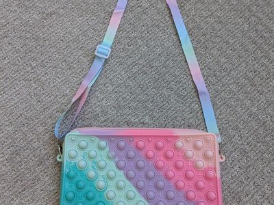 Pastel Rainbow Stripe Pop Purse Fidget Bag