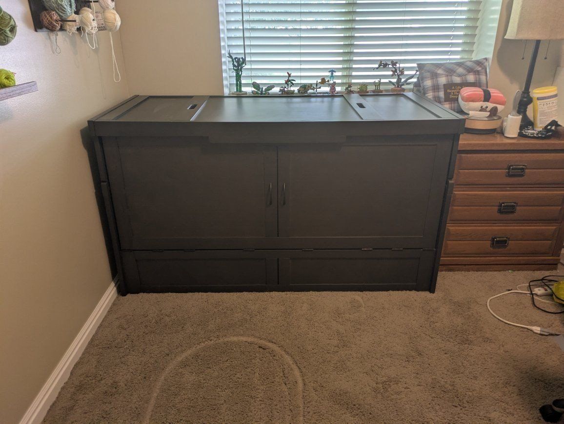 Murphy Cube Cabinet Bed with Folding Queen Mattress