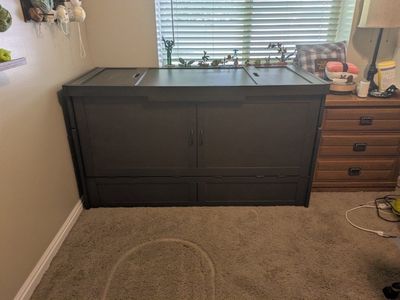Murphy Cube Cabinet Bed with Folding Queen Mattress