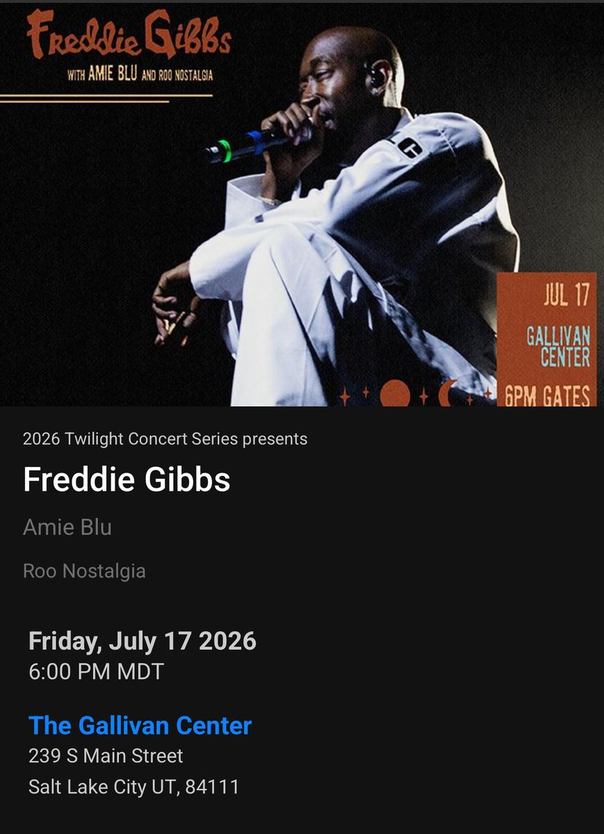 X1 Freddie Gibbs salt lake tour ticket concert