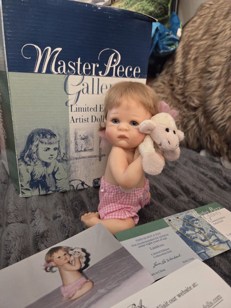 This Masterpiece Gallery Limited Edition "Lamkins" doll by Laura Lee Wombach