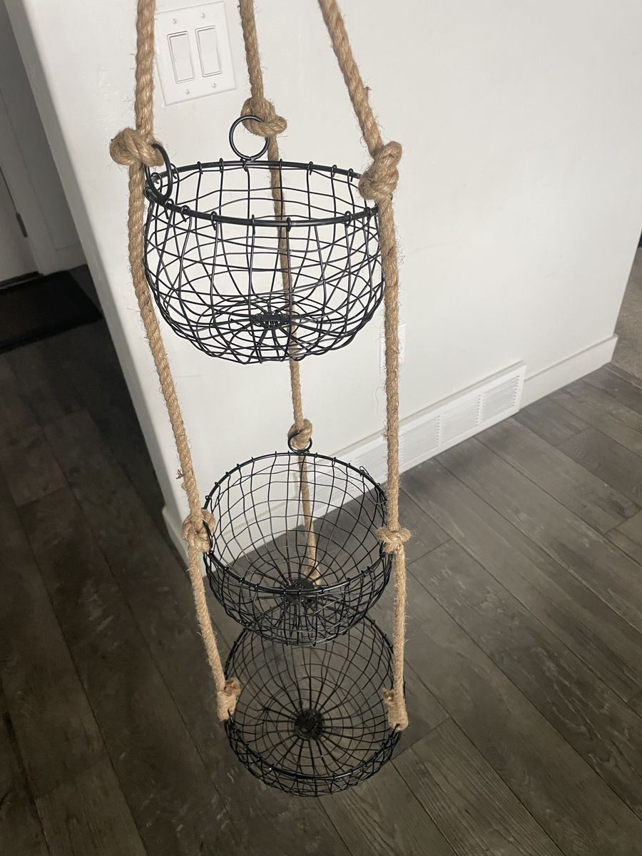 3 Tier hanging Rope Fruit Basket