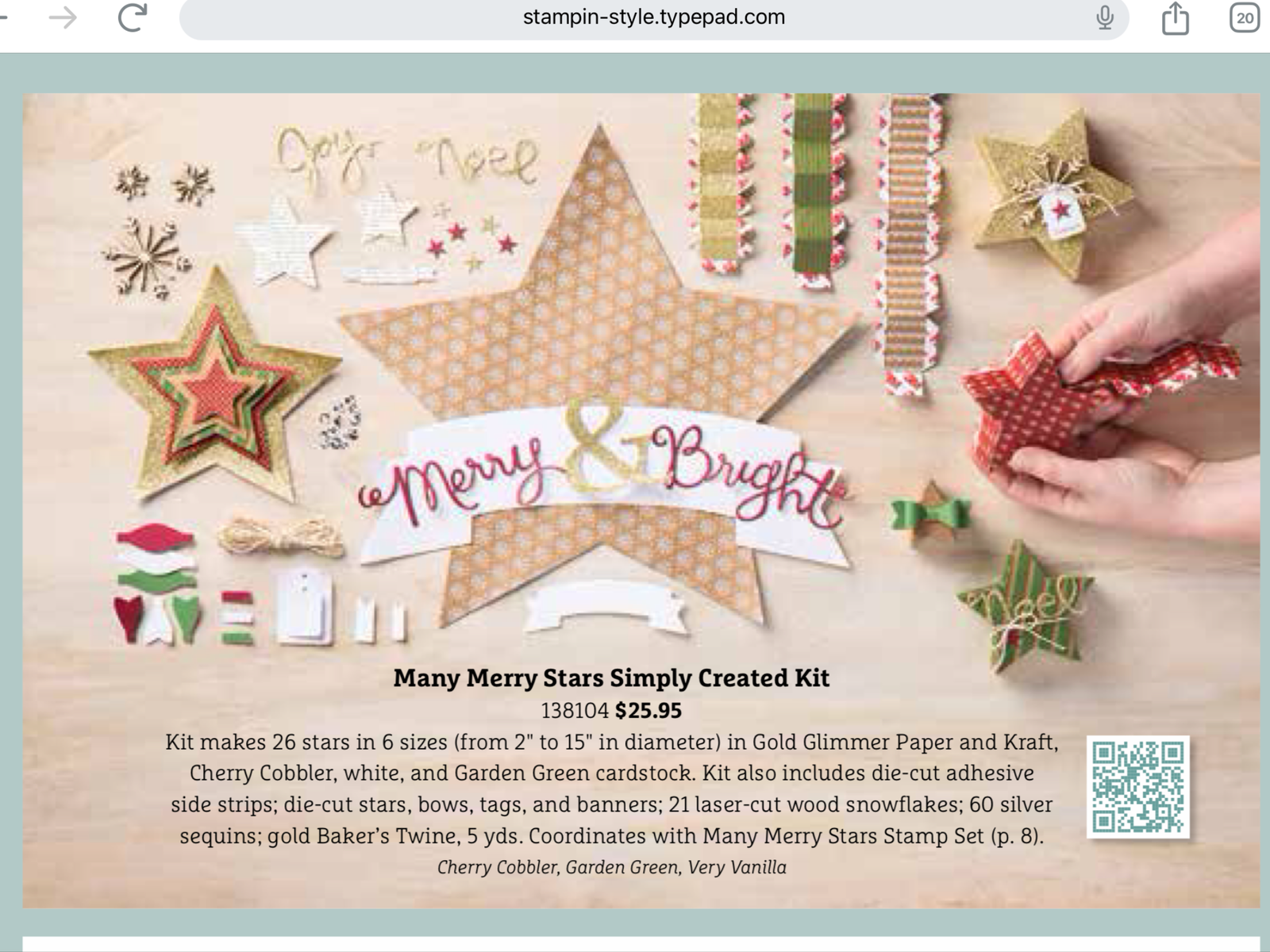 Stampin Up Many Merry Stars Simply Created Kit