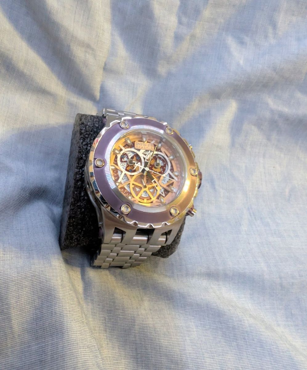 Invicta Reserve Chronograph Men's Skeleton Dial Watch Stainless Steel