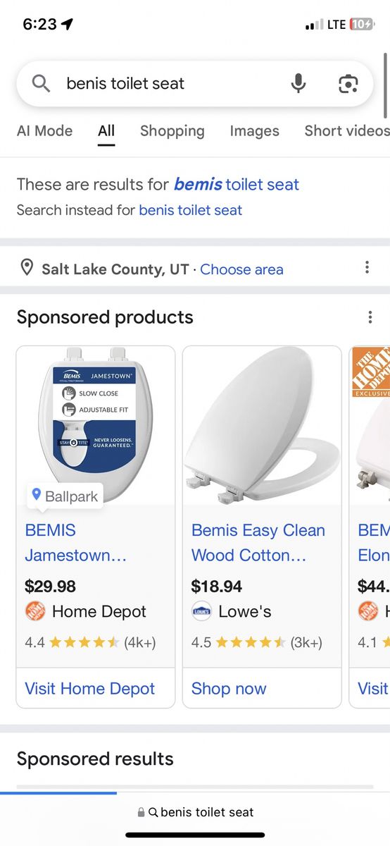 Bemis Jamestown Slow Close Toilet Seat, Adjustable Fit, Never Loosens Guaranteed