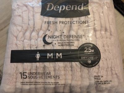 Depend diapers size M